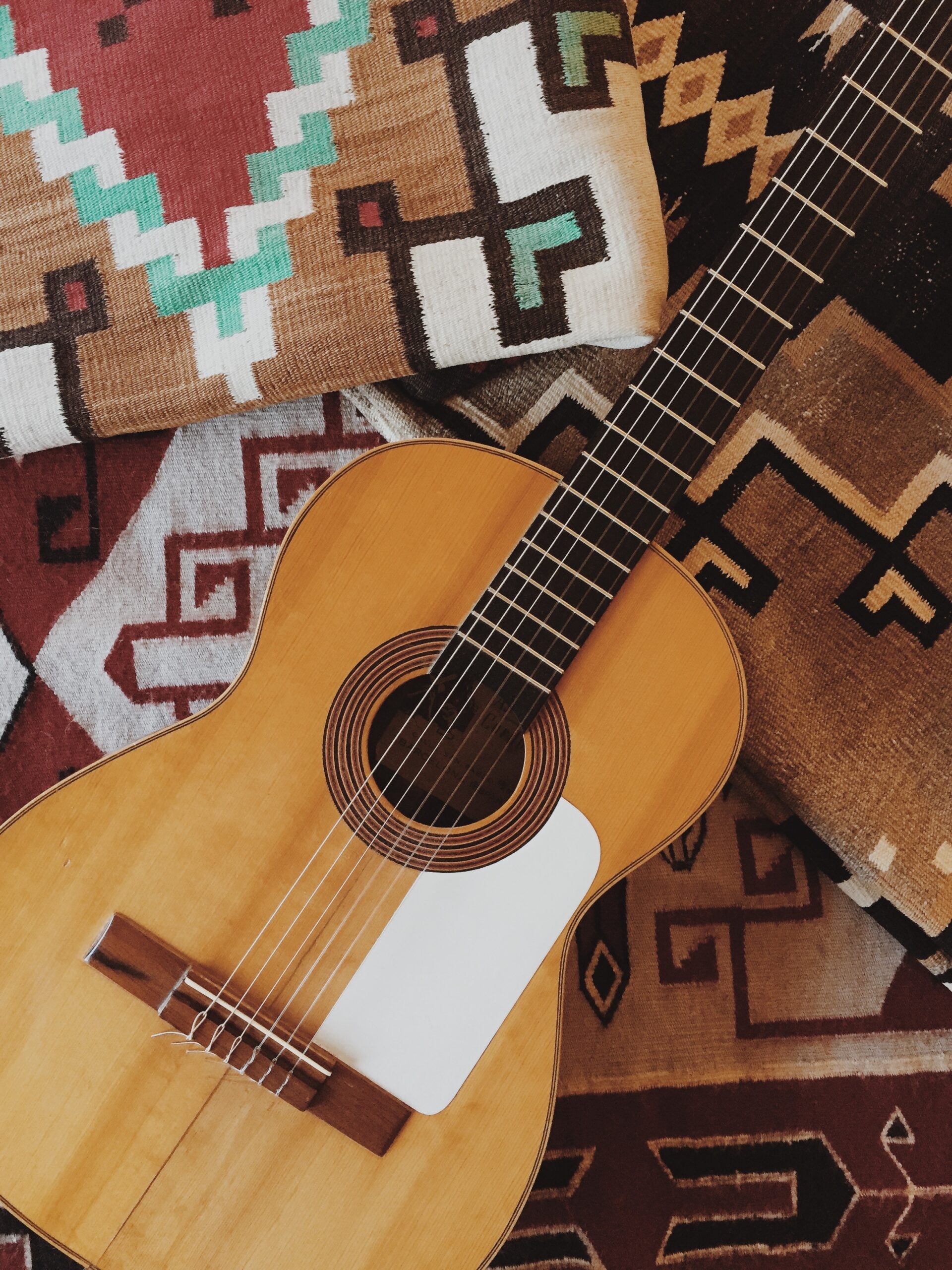 Guitar on southwestern background